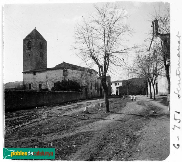 Campanar [i rectoria] de l'església vella de Sentmenat