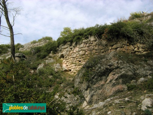 Pontils - Castell de Pontils, muralla