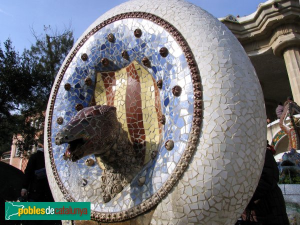 Barcelona - Park Güell, detall de l'escalinata