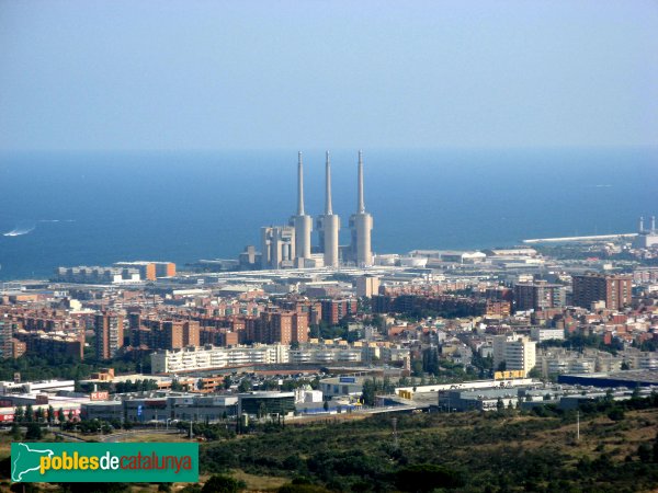 Sant Adrià del Besòs - Les Tres Xemeneies, des de Sant Onofre