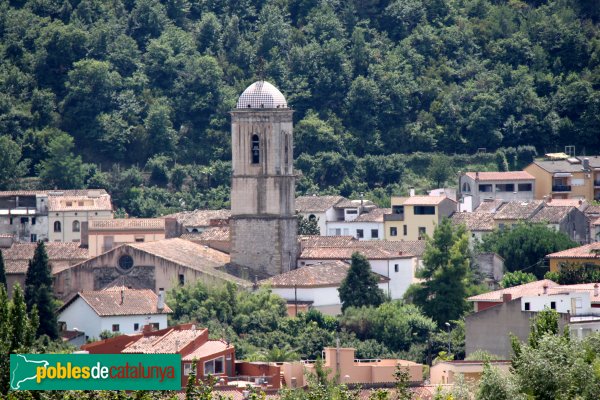 Amer - Monestir de Santa Maria, panoràmica del campanar