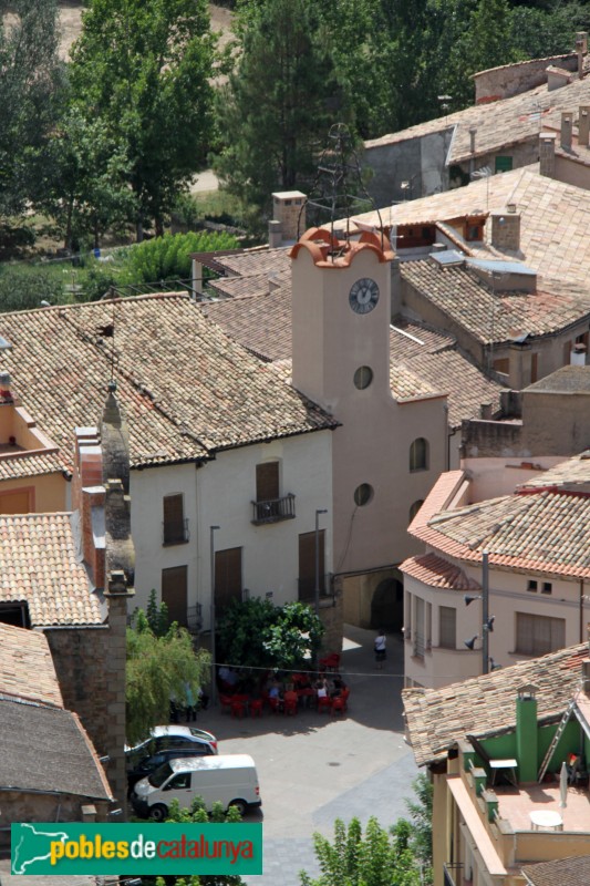 Sanaüja - Torre del Rellotge, des del castell