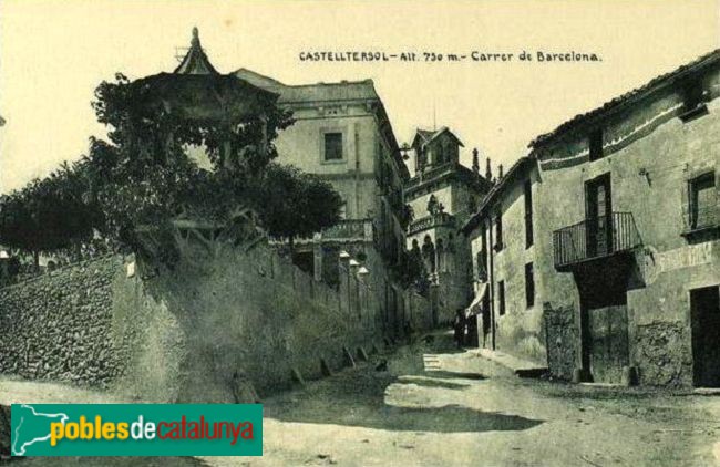 Castellterçol - L'antiga Torre Gòtica. Postal antiga