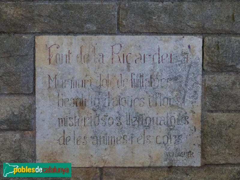 Folgueroles - Font de la Ricardera (Foto: Graciel·la Vidal, 2017) Folgueroles - Font de la Ricardera
