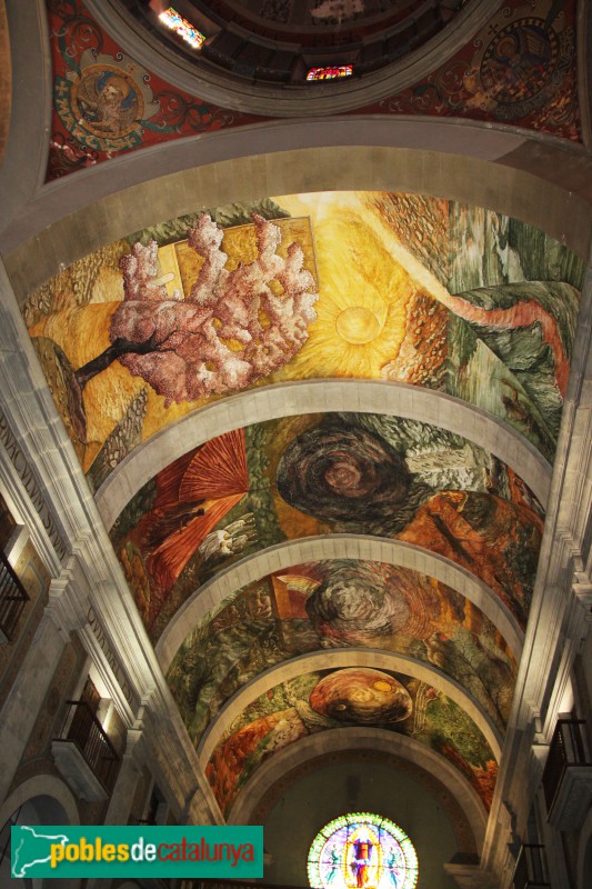 Tàrrega - Església de Santa Maria, pintures murals, nau central (Josep Minguell)