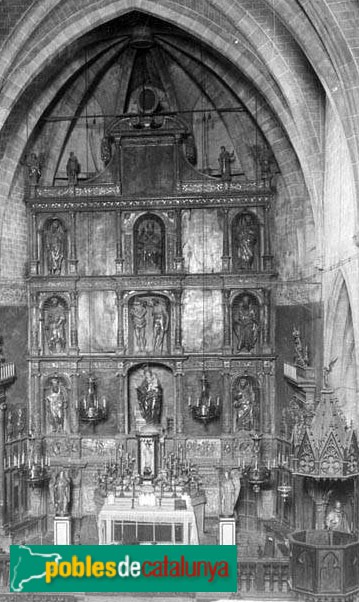 Palamós - Església de Santa Maria del Mar, retaule major (Foto: Francesc Blasi, Arxiu fotogràfic C.E.C., c1924) Palamós - Església de Santa Maria del Mar, retaule major