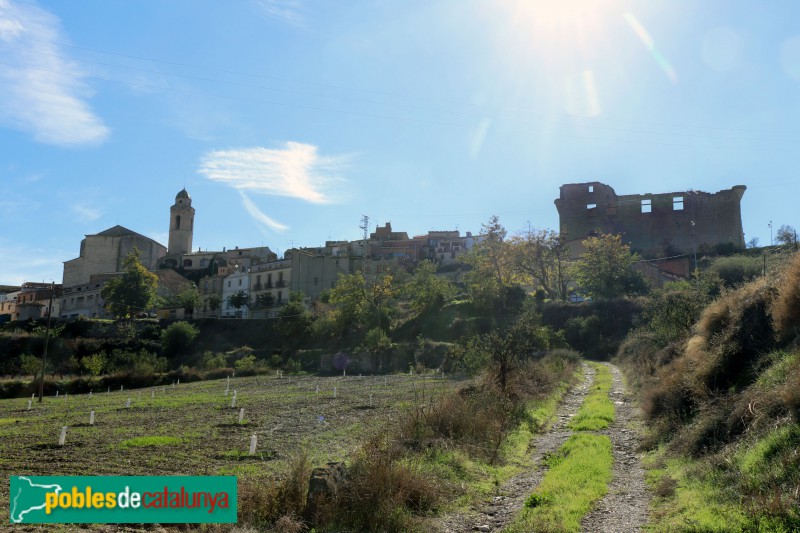 Maldà - Panoràmica de Maldà amb el castell