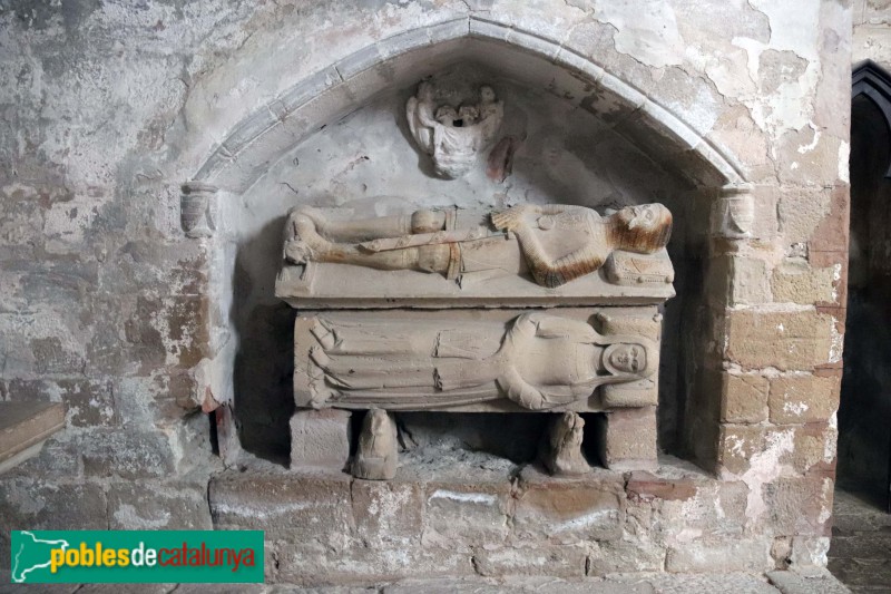 Vallbona de les Monges - Monestir de Santa Maria, sepulcre de Ferrer Alemany i Beatriu de Guimerà