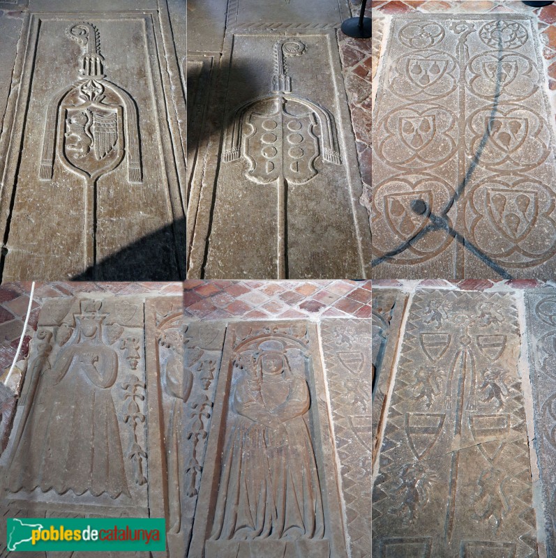 Vallbona de les Monges - Monestir de Santa Maria. Sala capitular, sepulcres d'abadesses