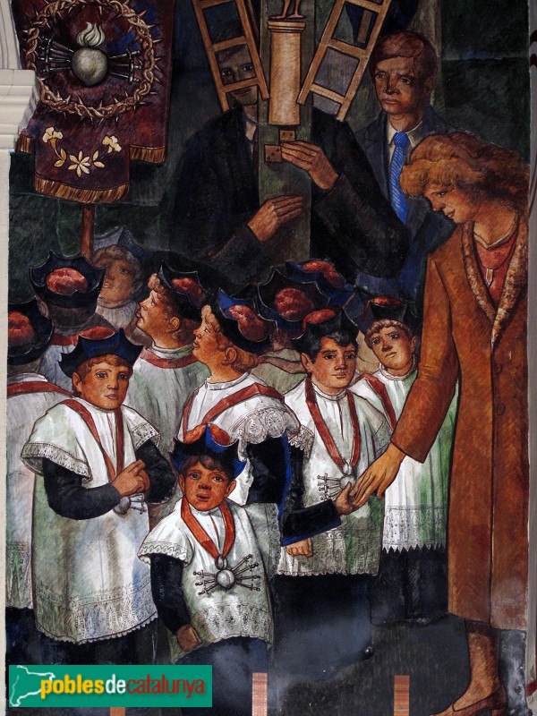 Bellpuig - Església de Sant Nicolau, capella dels Dolors, pintura de Jaume Minguell