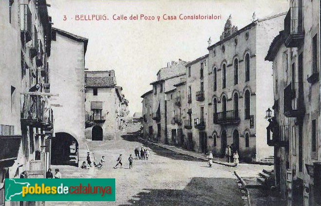 Bellpuig - Antic carrer del Pou (ara Homenatge a la Vellesa). Postal antiga Bellpuig - Antic carrer del Pou (ara Homenatge a la Vellesa). Postal antiga