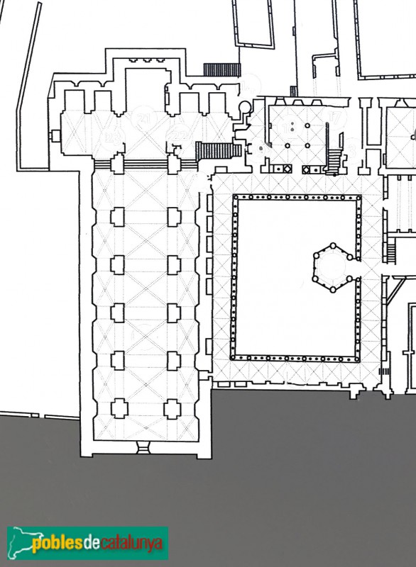 Aiguamúrcia - Monestir de Santes Creus, planta de l'església