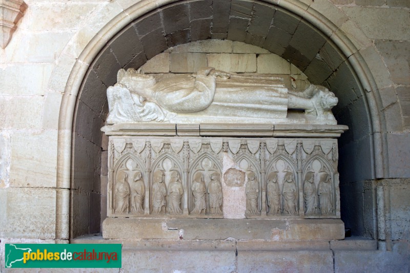 Monestir de Santes Creus - Sarcòfag de Ramon Alamany de Cervelló, segle XIV