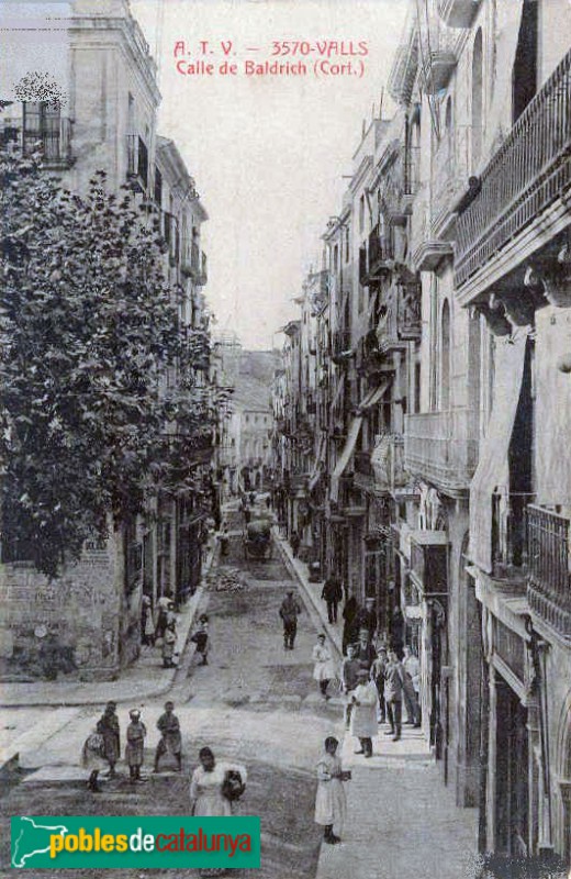 Valls - Carrer de la Cort, postal antiga