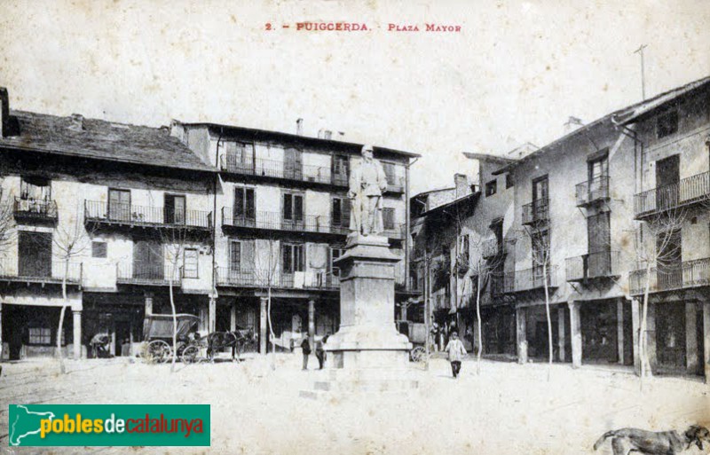 Puigcerdà - Plaça Major (Plaça Cabrinetty), postal antiga