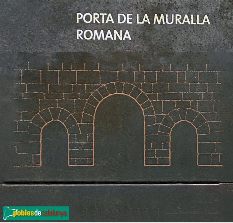 Barcelona - Muralla romana del palau Marc (Foto: cartell in situ) Barcelona - Muralla romana del palau Marc