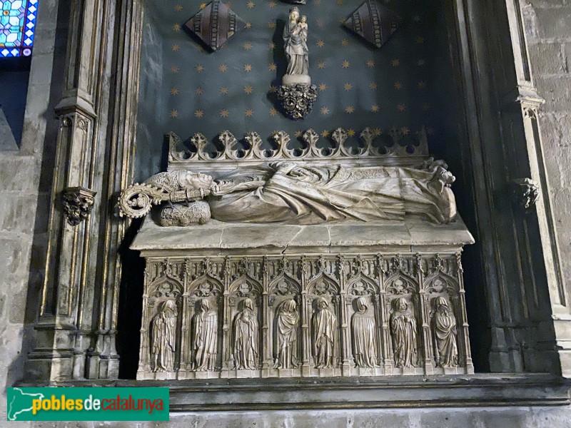 Barcelona - Catedral. Sarcòfag del bisbe Escales