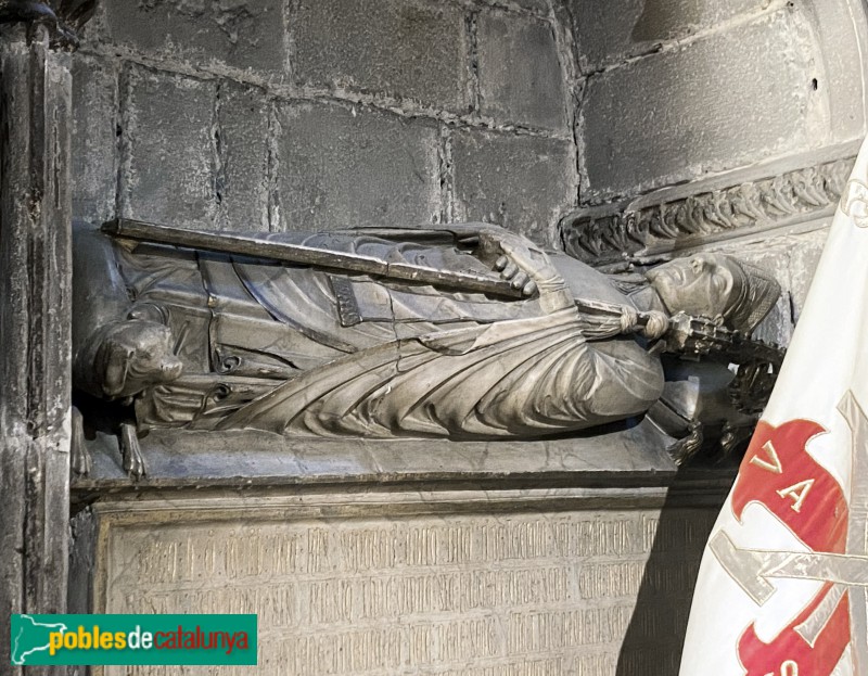 Barcelona - Catedral. Sepulcre del bisbe Berenguer de Palou