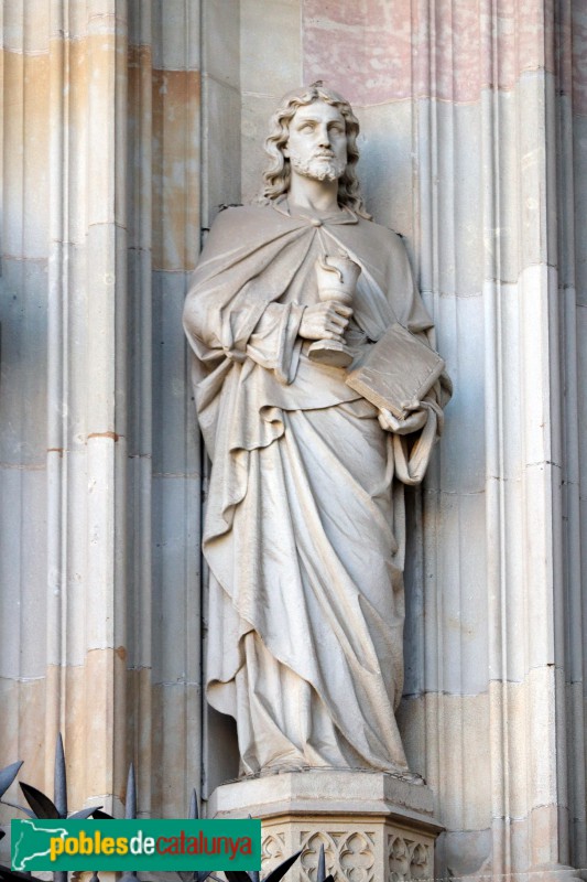 Barcelona - Catedral. Façana principal. Sant Joan, d'Agapit Vallmitjana