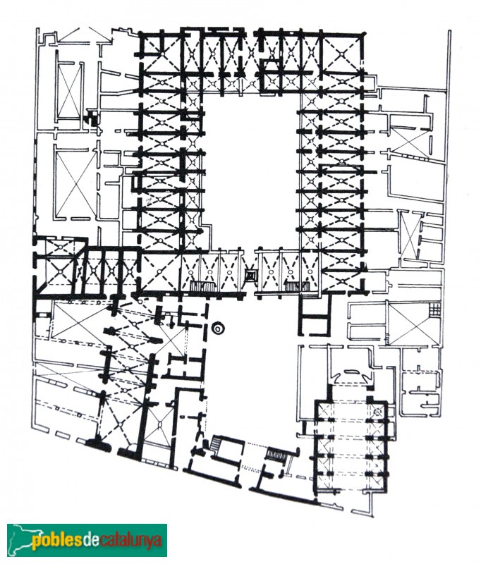 Barcelona - Planta de l'Hospital de la Santa Creu