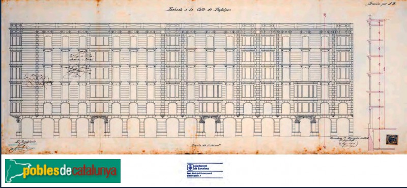 Barcelona - Trafalgar, 10-14. Plànol - Arxiu Municipal Contemporani de Barcelona