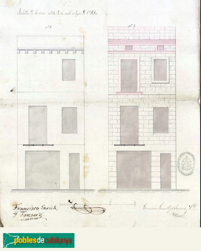 Barcelona - Sant Pere Més Baix, 48-50, plànol (Arxiu Municipal Contemporani de Barcelona)