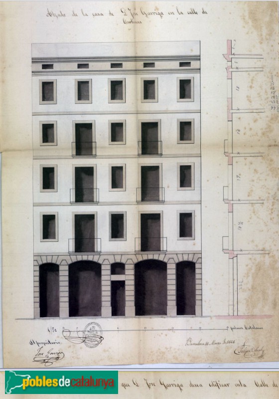 Barcelona - Carrer d'en Cortines, 15, plànol (Arxiu Municipal Contemporani de Barcelona) Barcelona - Carrer d'en Cortines, 15, plànol (Arxiu Municipal Contemporani de Barcelona)