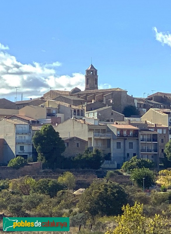 L'Albagés - Església de Sant Joan Baptista, de lluny