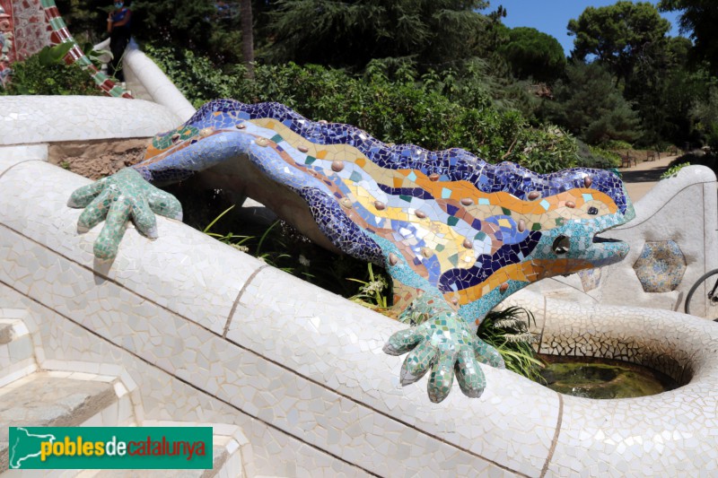 Barcelona - Park Güell, drac de l'escalinata