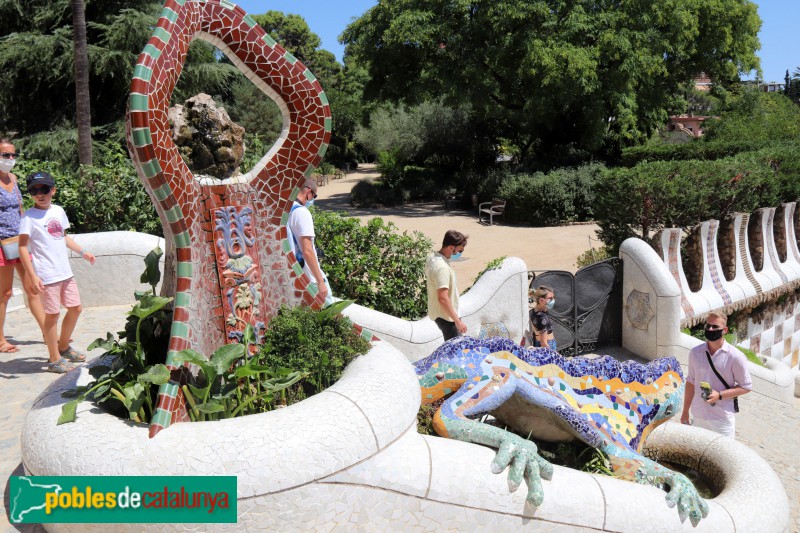 Barcelona - Park Güell, detall de l'escalinata