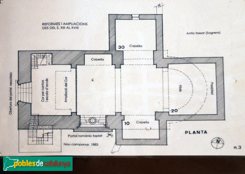 El Vilosell - Església de Santa Maria. Planta ideal de l'església romànica