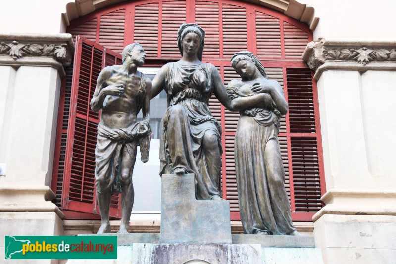 Barcelona - Quinta de Salut L'Aliança. Monument a Josep Girona