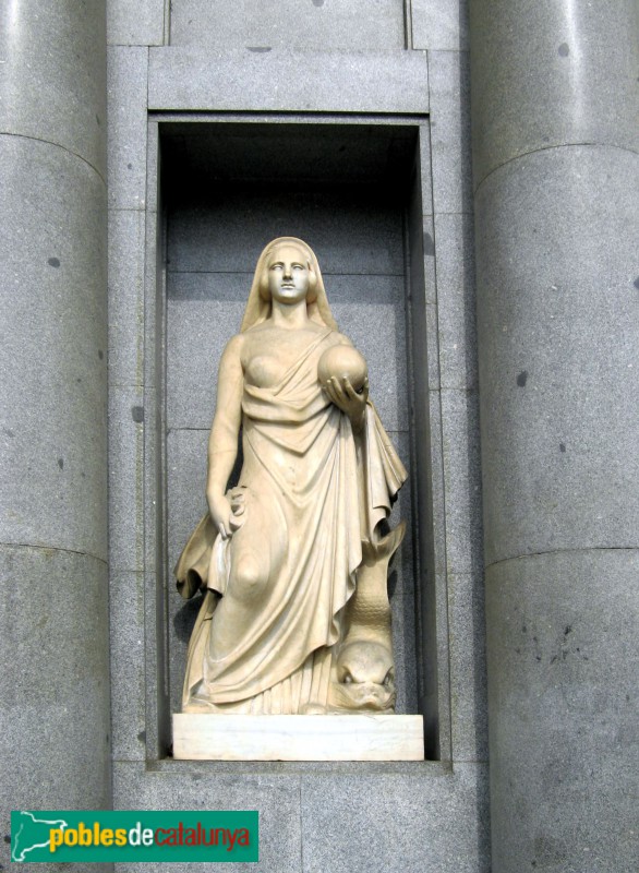 Barcelona - Edifici Banesto. Escultura de Frederic Marés