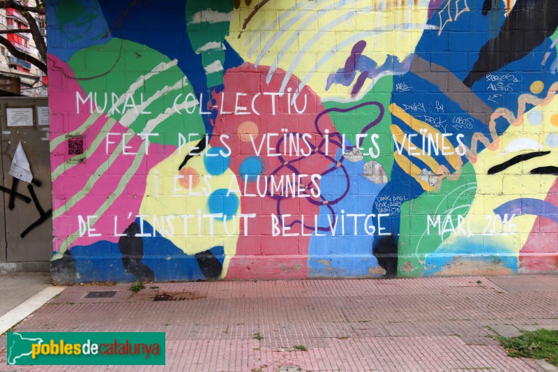 L'Hospitalet de Llobregat - Mural de l'Institut de Bellvitge (Foto: Albert Esteves, 2021) L'Hospitalet de Llobregat - Mural de l'Institut de Bellvitge
