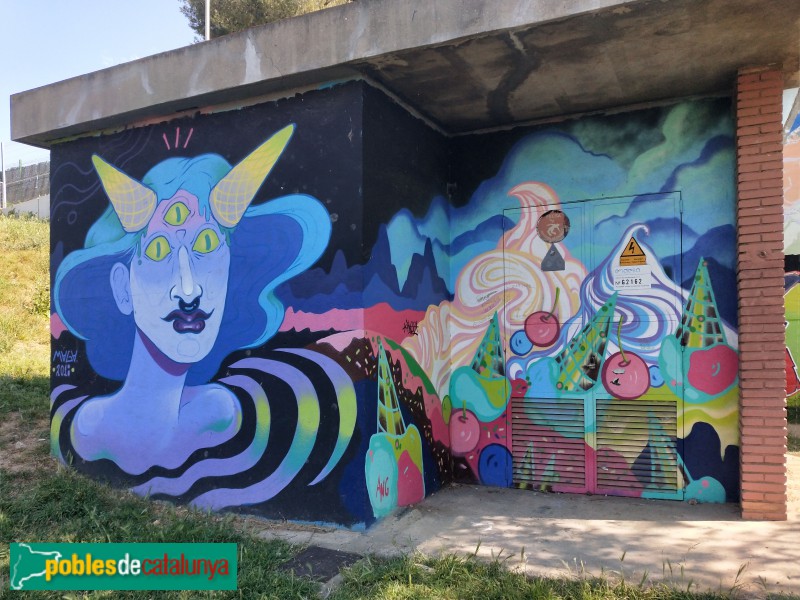 L'Hospitalet - Mural a la caseta d'Endesa