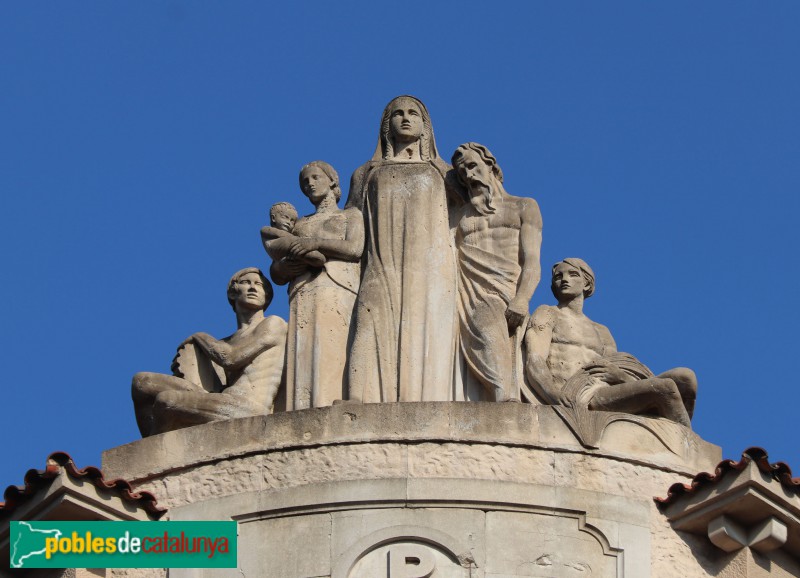 Sabadell - Grup escultòric de l'edifici de la Caixa