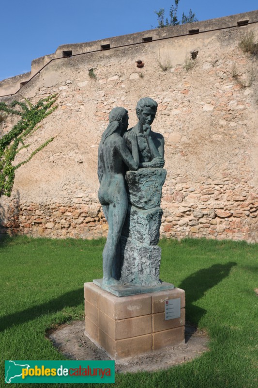 Tortosa - Jardins del Príncep. Escultura <i>Pensant</i>