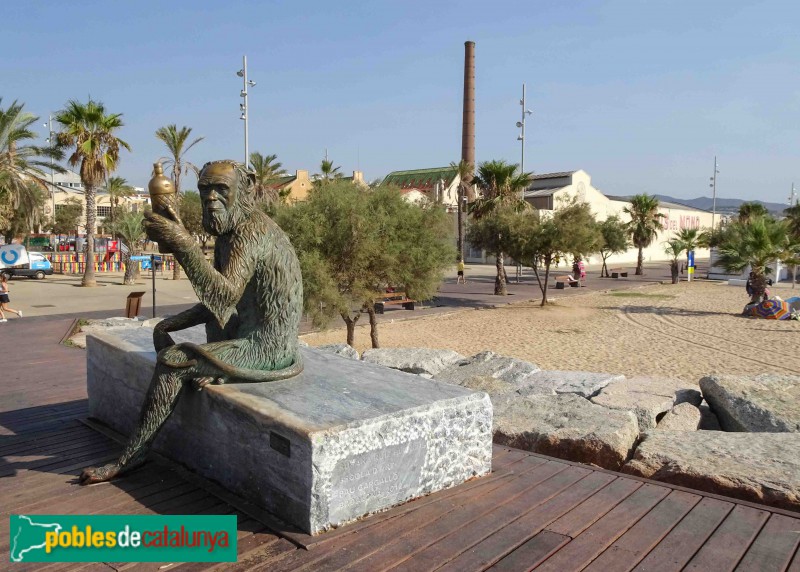 Badalona - Escultura d'Anís del Mono