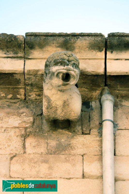 Les Borges Blanques - Plaça porxada. Gàrgola