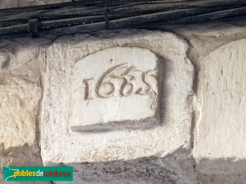 Juneda - Carrer dels Porxos. Llinda de 1685