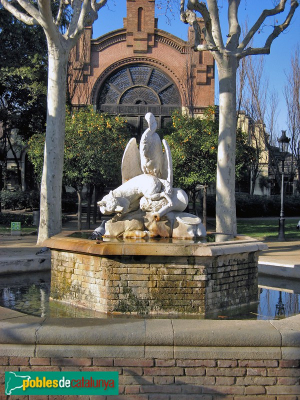 Barcelona - Parc de la Ciutadella. Font de la Cigonya i la Guineu