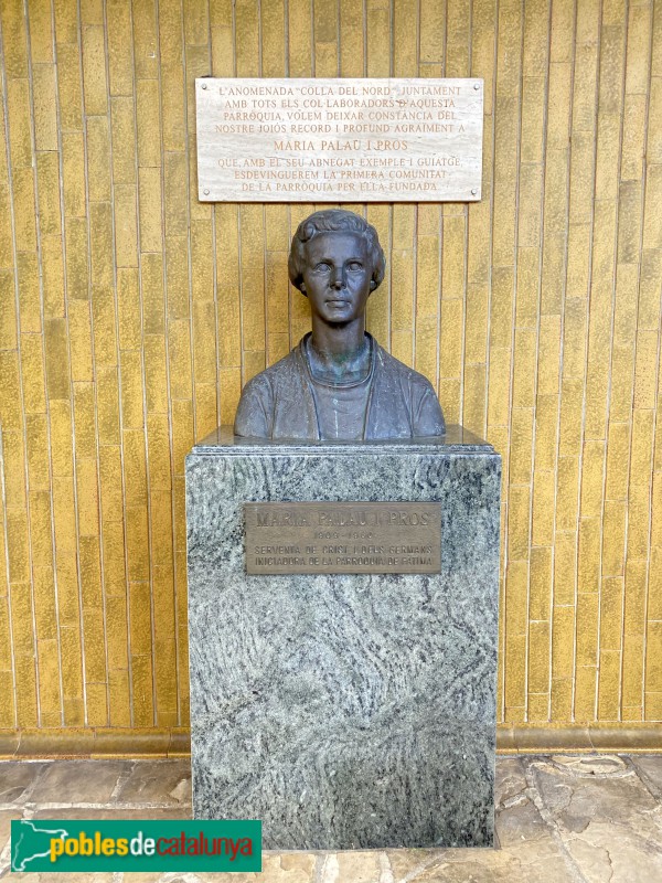 Granollers - Església de Nostra Senyora de Fàtima. Bust de Maria Palau