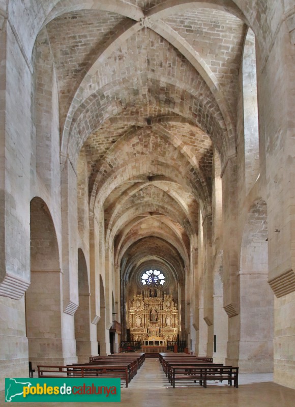 Monestir de Santes Creus - Interior de l'església. Nau central