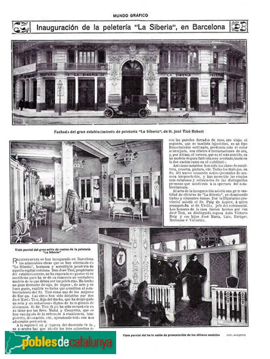 Inauguració de la reforma de La Sibèria, a Mundo Gráfico. Any 1920