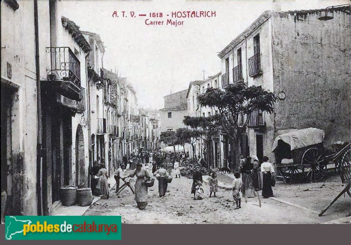 Hostalric - Carrer Major. Postal antiga