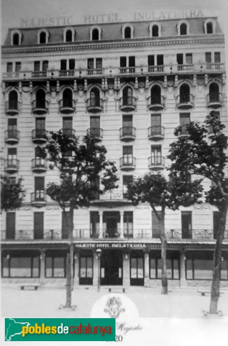 Barcelona - Hotel Majestic. Postal antiga