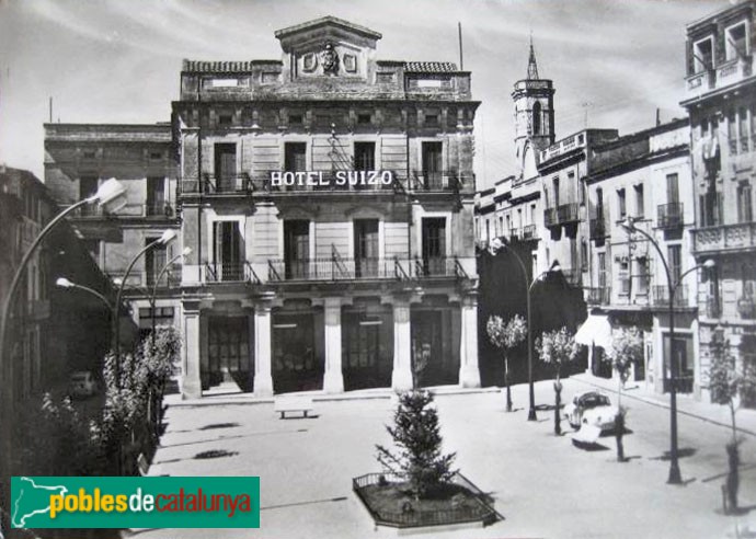 Sant Celoni - Hotel Suís. Postal antiga