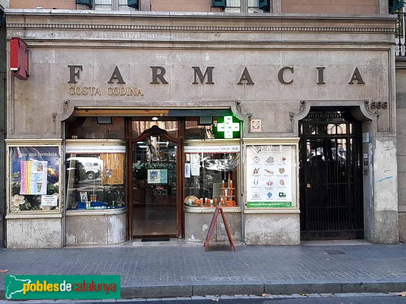 Barcelona - Farmàcia Costa Codina (Foto: Sergi Suárez, 2022) Barcelona - Farmàcia Costa Codina