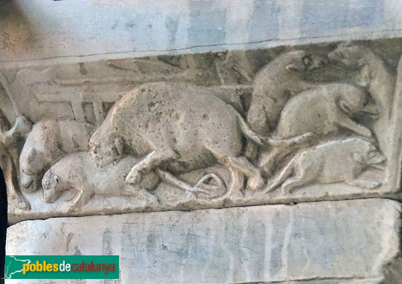 Tarragona - Catedral. Capitell de la processó de les rates