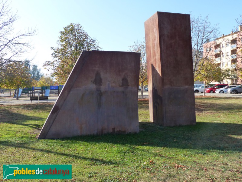 Vic - Escultura <i>Els quatre punts de l'Assemblea de Catalunya</i>